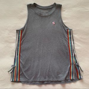 abercrombie kids Girls Grey Tank Top with Rainbow Side Stripe Size 13/14